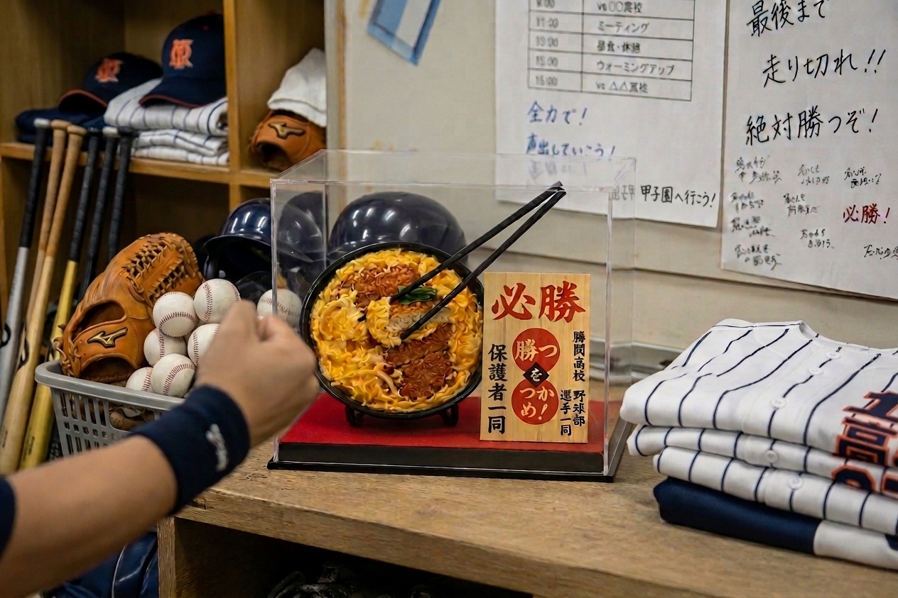 必勝カツ丼、半熟卵ととろみの質感クローズアップ